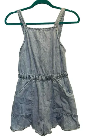 American Eagle Denim‎ Romper Small Blue Open Back Tie Waist Sleeveless thumbnail 1