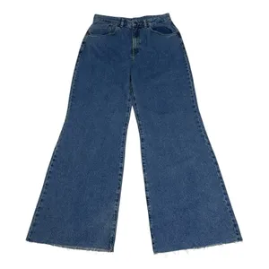 Ragged Jeans Womens‎ Size 32 (30) Cotton Wide Leg Raw Hem Denim Jeans High Rise thumbnail 1