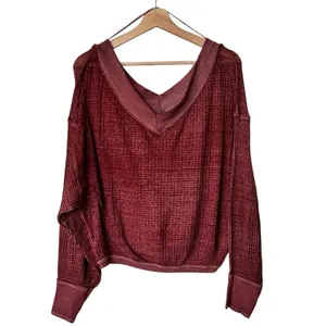 We The Free XS South Side Thermal Balloon Sleeve oversized Top thumbnail 2