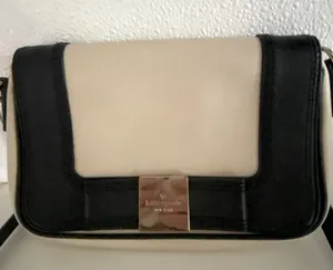 Kate Spade crossbody bag, black, and taupe thumbnail 1