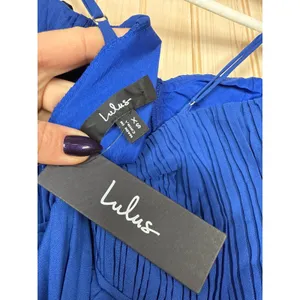 NWT Lulus Cascading Crush Cobalt Blue Tiered Bustier Midi Dress Gala Banquet XS thumbnail 7