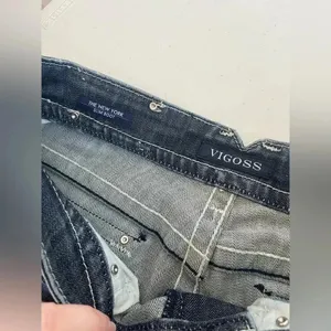 Vigoss the New York boot cut jean‎ size 3/4 L33 Bling Sequin Jeans EUC! 0057 thumbnail 7