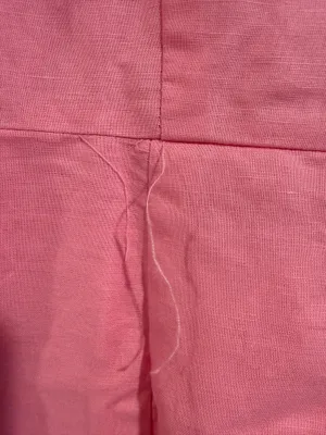 Hello Molly Pink Mini Dress Women's Size M V Neck Coquette Linen Cotton thumbnail 8