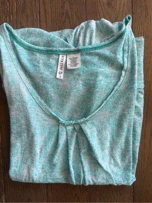 Full Tilt Light Aqua Flutter Sleeve Scoop Neck Top thumbnail 6