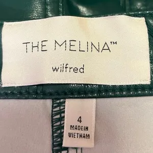 Aritzia Wilfred The Melina Faux Leather Green Women's Straight Casual Pants 4 thumbnail 5