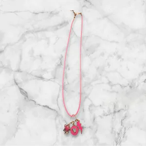 Pink Charm Cord Necklace thumbnail 2