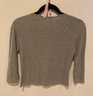 Brandy Melville Gray Quarter Sleeve Top thumbnail 2