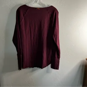 Frye &‎ Co. Burgundy Fox Tail Heritage Raw Hem Thumb Holes Top thumbnail 7