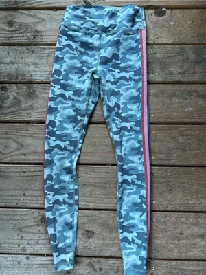 Spiritual Gangster Camo Print Perfect Glitter Stripe Leggings medium thumbnail 2