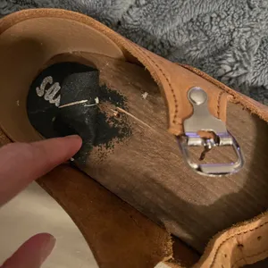 Sandgrens Swedish Wooden Mary Jane Clogs Tan Leather Sz 36/5-5.5 USA Handcrafted thumbnail 14