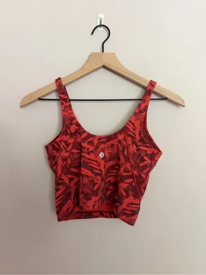 Lululemon Align Cropped Tank Top Spray Leaf Fireside Red Multi Size 4 thumbnail 3