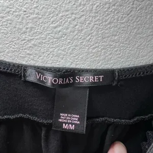 Victoria’s Secret Nightie Lingerie Slip Dress Black Lace Trim Cotton Soft Medium thumbnail 5