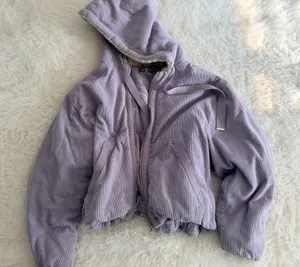 Urban Outfitters Lavender Corduroy Sherpa-Lined Hooded Jacket Size Small thumbnail 1