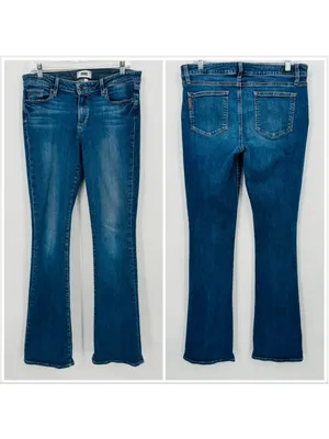Paige Manhattan Boot Cut Jeans Size 32 Tall Lane Wash Medium Blue thumbnail 2