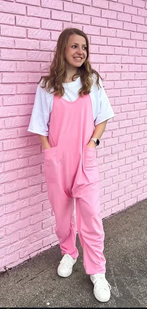 Pink Lily Bubblegum Pink Jumpsuit thumbnail 1