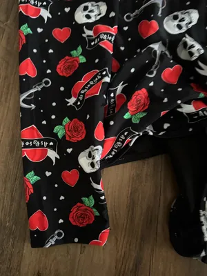As Rose Rich One-Piece Swimsuit with Red Rose & Skull Print thumbnail 6