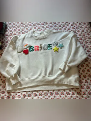 Judith March ‘Bride’ Patched Sequin Crewneck Sweater size medium retails $150 thumbnail 2