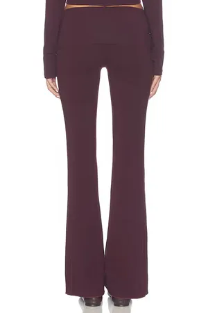 NWOT Skims Cotton Jersey Foldover Pant in Deep Berry thumbnail 2