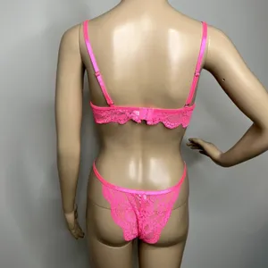 Yandy Pink Lace Two Piece Bra Panty Set thumbnail 3