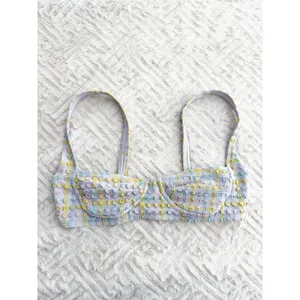 GB Gianni Bini Crush Pastel Gingham Seersucker Balconette Bikini Top Coquette thumbnail 7