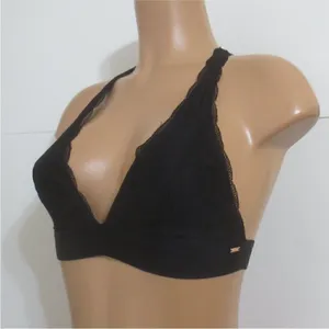 PINK Victoria’s Secret Black Lace Strappy Back Halterneck Bralette thumbnail 6