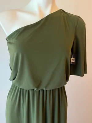 International Concepts Olive Green 1 Shoulder Maxi Dress thumbnail 2