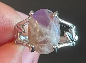 Purple amethyst S925 silver ring size 8 thumbnail 8