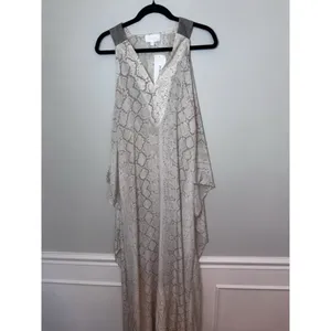 Alexis Long Sleeveless Snakeskin Printed Maxi Dress With Cape XS Flowy EUC thumbnail 6