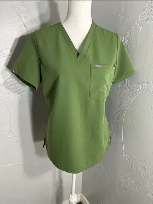 Figs Olive Green V-Neck Scrub Top thumbnail 4
