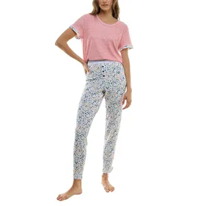 Roudelain Womens Double Sleeve Pajama Shirt Top EJJE340M Bridal Rose Pink M thumbnail 6