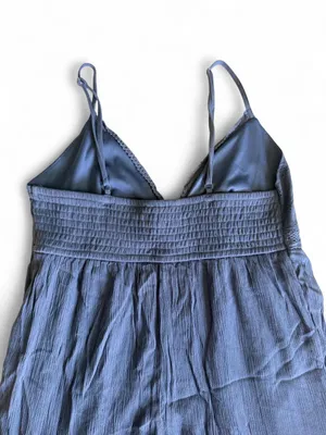 No Boundaries Dusty Blue Eyelet Mini Dress XS thumbnail 7
