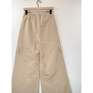 Honor The Gift Womens Pants Beige Waffle Cargo Wide Leg High Rise Baggy Small thumbnail 7