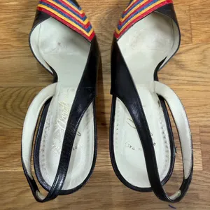 Garolini Vintage Sling Back Heels Rainbow Toe Women's 9.5N Pointed Toe Flawed thumbnail 12