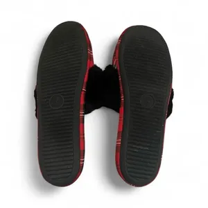 Victoria's Secret Red and Black Plaid Slippers thumbnail 4