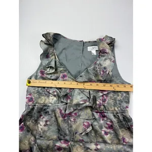 Ann Taylor‎ LOFT Floral Ruffle Dress Sleeveless Casual Party Dress Size 4 thumbnail 3