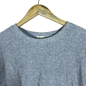OFFLINE by Aerie Waffle Knit Cropped Short Sleeve Top Heather Grey Size M thumbnail 2
