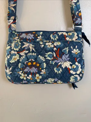 Vera Bradley Navy Blue Floral Quilted Shoulder Bag thumbnail 6
