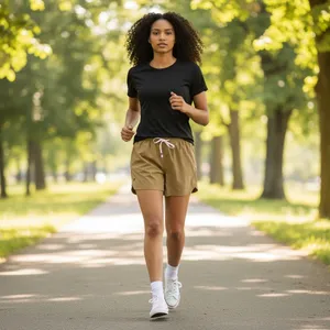 Fabletics Women Tan Khaki Athletic Running Shorts, Zipper‎ Pocket 5 Inch Inseam thumbnail 9