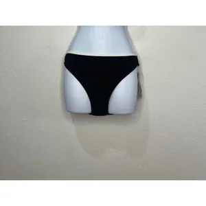 Reebok Womens Ribbed Bikini Bottom Black White High Leg Sporty Swim Size‎ L NEW thumbnail 3