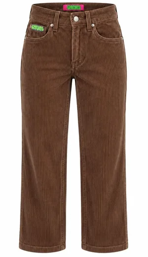 Empyre Tori Corduroy Pants Women 2 Brown Straight Leg Skate Streetwear Cotton thumbnail 1