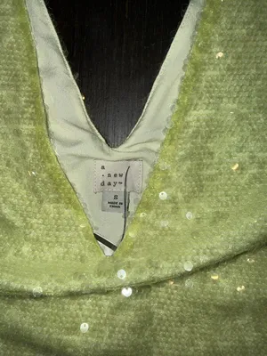a new day Pale Lime Sequin V-Neck Mini Dress Party thumbnail 7
