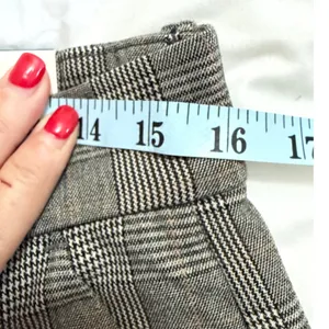 American Eagle Gray Glen Plaid Wide Leg Trouser Pants Size 8 Stretch High Rise thumbnail 5