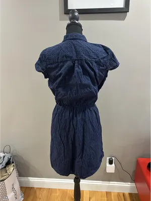 J. Crew Mercantile Eyelet Coaree Tie Front Dress Small thumbnail 3
