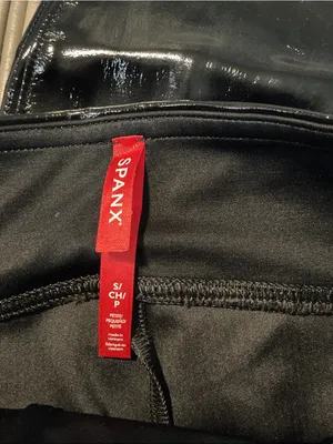 SPANX Black Shiny Faux-Leather Leggings thumbnail 3