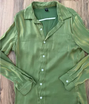 Shein Green Button Down Blouse thumbnail 2