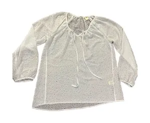Anthropologie Dylan white‎ eyelet blouse sz M thumbnail 1