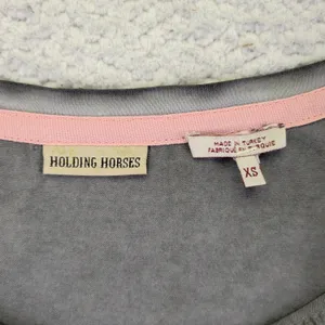 HOLDING HORSES Anthro Gray Tencel Cotton Maxi‎ Dress Short Sleeve Side Slits XS thumbnail 5