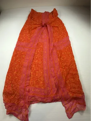 Finity Studio 100% silk Wrap dress vibrant pink‎ and orange floral Size 8 thumbnail 1