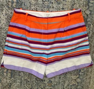 J.Crew Multicolor Striped Shorts Size 6 Colorful Casual Summer thumbnail 1