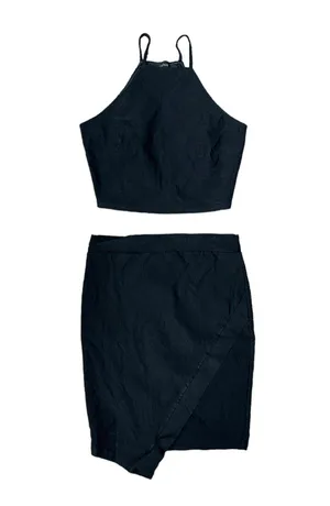 The Vintage Shop, xx-small, black two-piece dress - skirt and top thumbnail 1